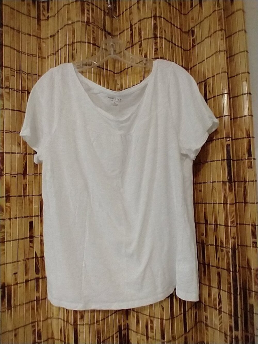 Sonoma Life + Style White Scoop Neck Short Sleeve Tee Size XL